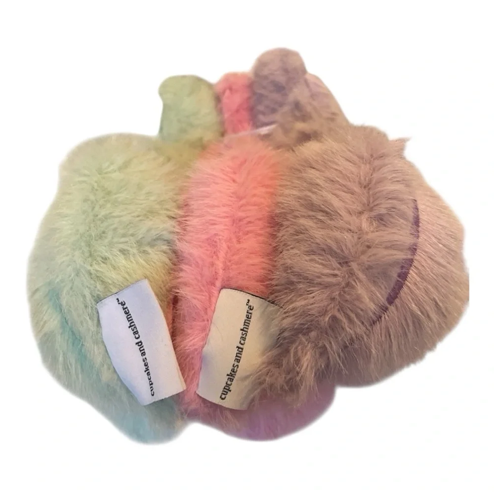 Cupcakes & Cashmere Pastel Faux Fur Halloween Bat Pillows New Release Set of 3